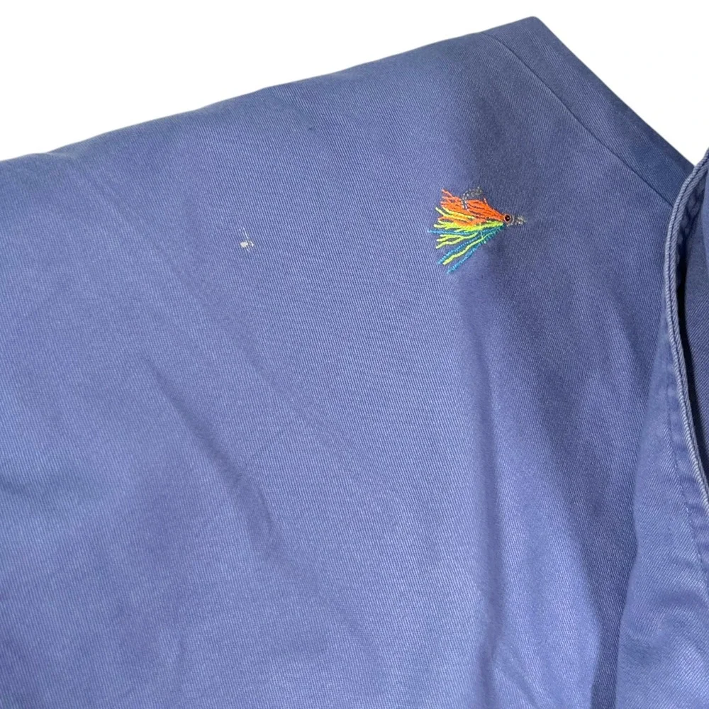 Vineyard Vines 40x32 Blue Chino Pants Embroidered Fishing Fly Preppy Coastal